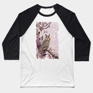 Long-eared Owl Baseball T-Shirt